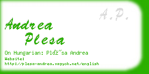 andrea plesa business card